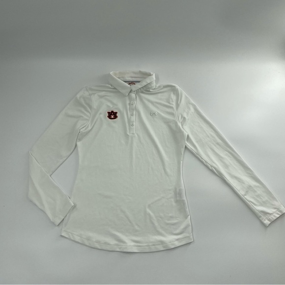 Womens Size XSmall Under Armour Long Sleeve Golf Polo White Auburn Tigers SEC - Picture 3 of 9